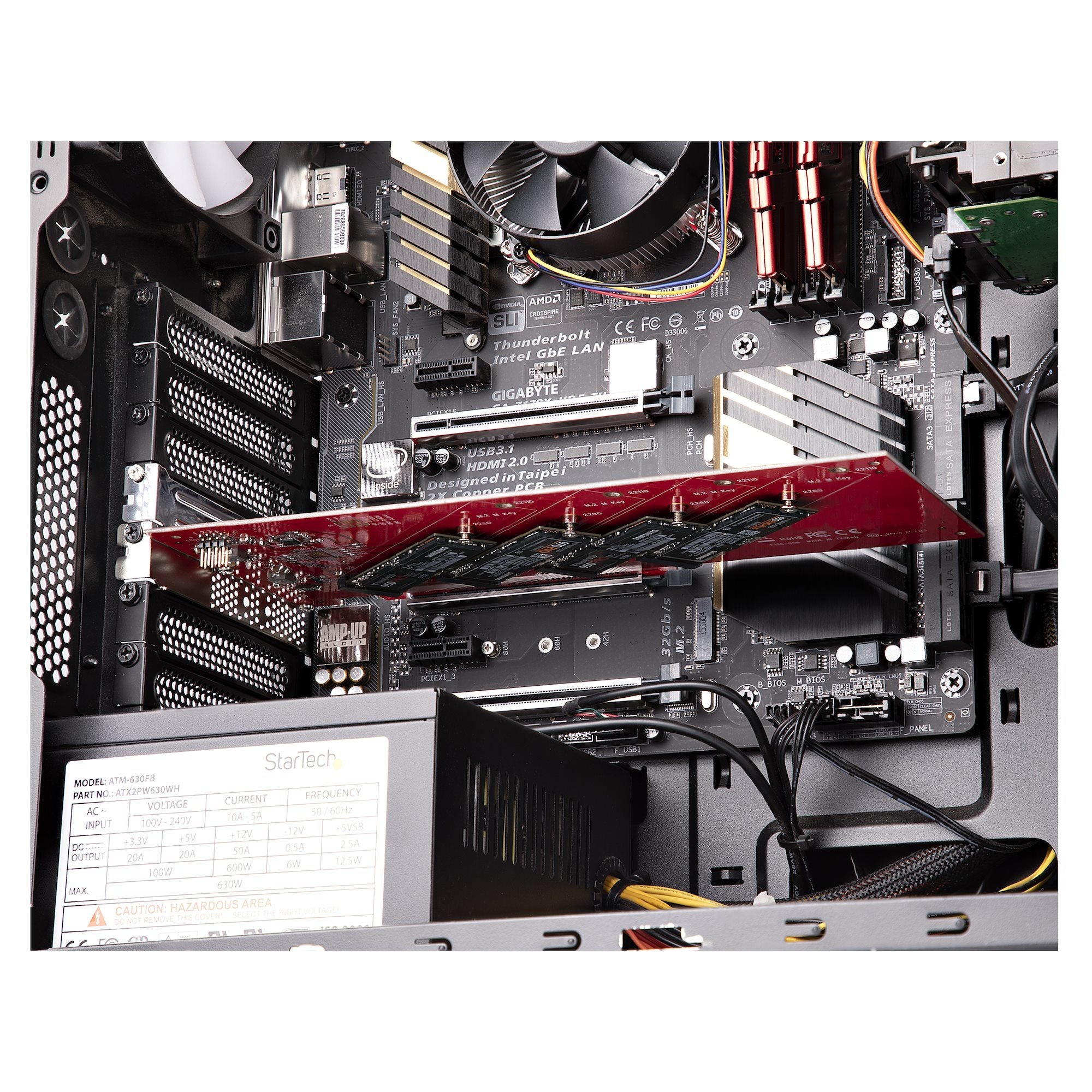 Quad M.2 PCIe Adapter for NVMe/AHCI SSD