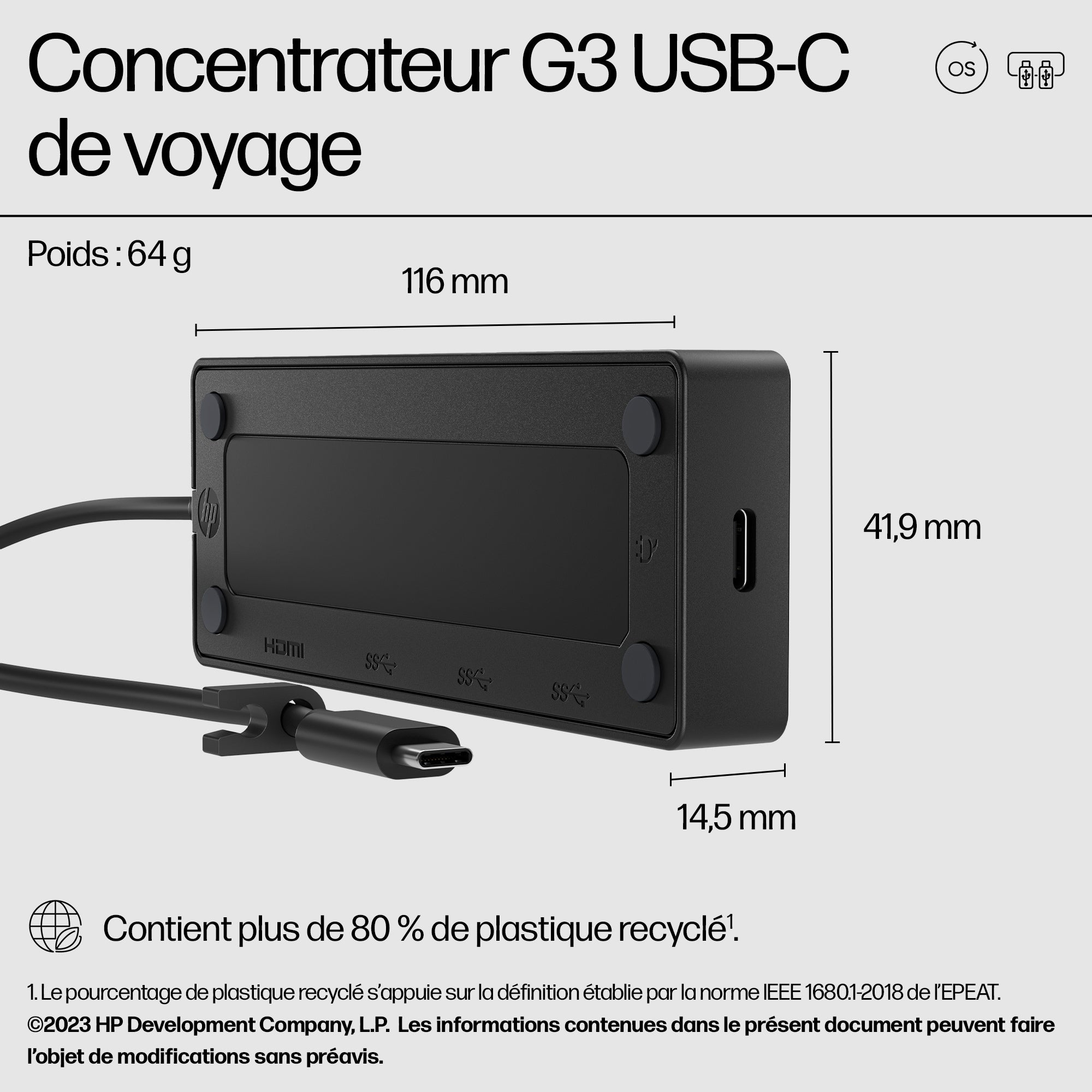 HP USB-C Travel Hub G3 EMEA-INTL EN Loc-