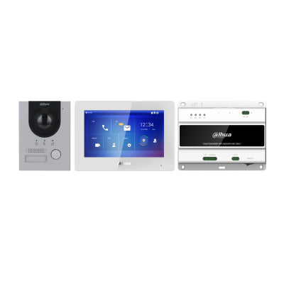 "Dahua KTD01(F) Kit de interphone vidéo 2 fils, caméra 2MP, écran tactile 7"", IP65, support mobile DMSS"