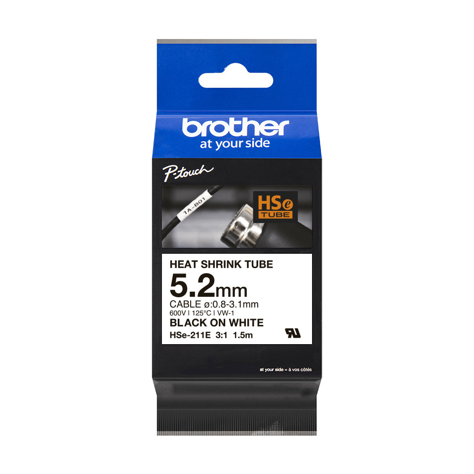 5.2MM BLACK ON WHITE HEAT SHRINK TAPE
