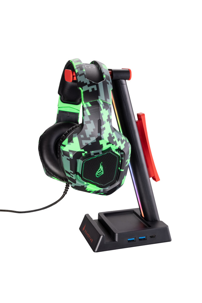 VERBATIM SUREFIRE VINSON N2 DUAL BALANCE GAMING RGB MULTI-FUNCTION HEADSET STAND BLACK WCF (P)