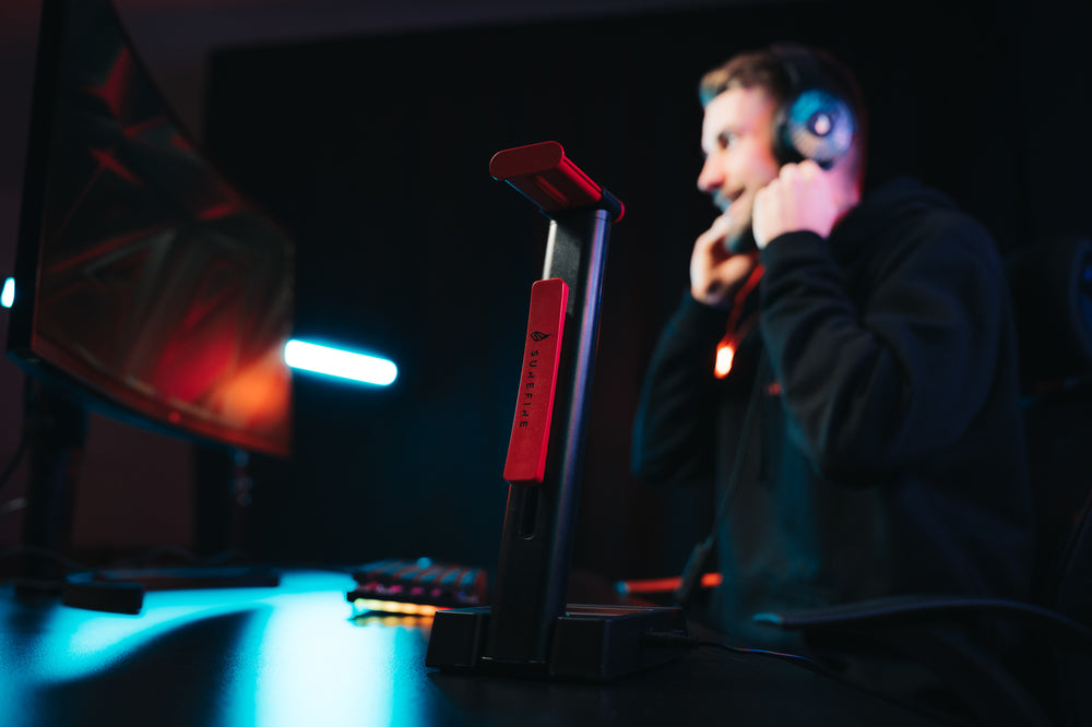 VERBATIM SUREFIRE VINSON N2 DUAL BALANCE GAMING RGB MULTI-FUNCTION HEADSET STAND BLACK WCF (P)