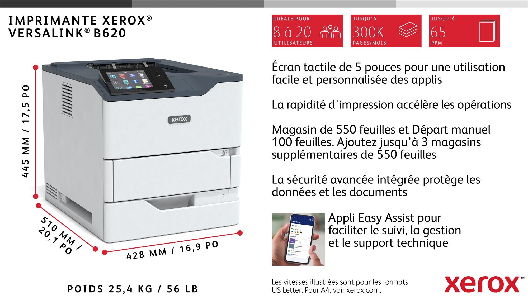 VersaLink B620 A4 61ppm Duplex Printer