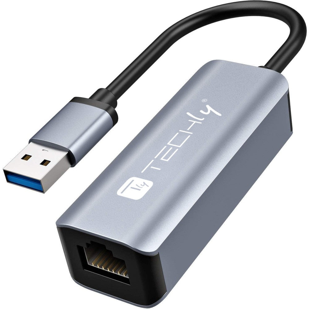Techly IDATA USB-ETGIGA-AA Carte réseau/Adaptateur USB-A 3.0 vers RJ45 Gigabit