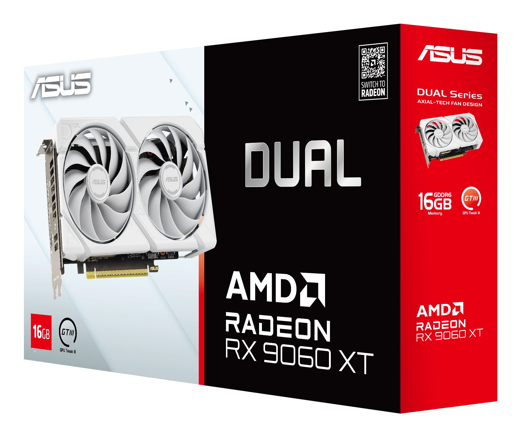 ASUS DUAL RX 9060 XT 16Go GDDR6 2xDP 1xHDMI WHITE