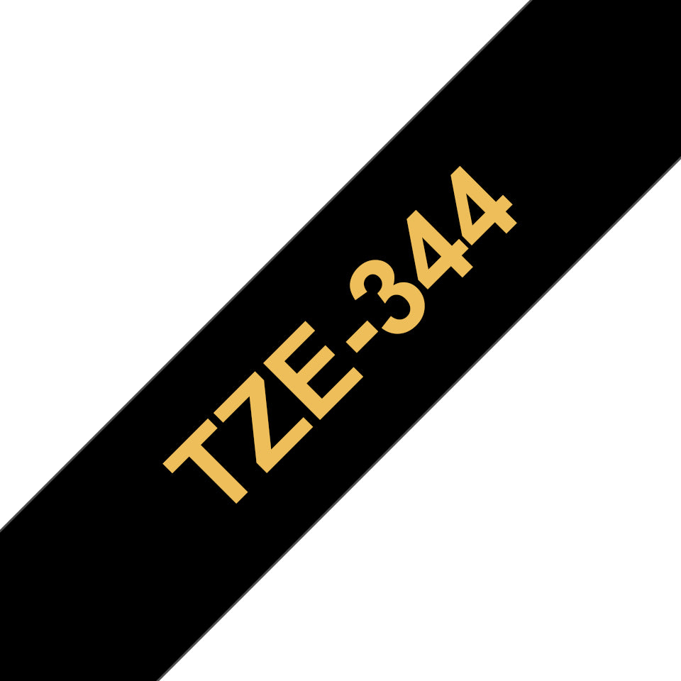 BROTHER P-TOUCH TZE-344 gold sur noir  18mm
