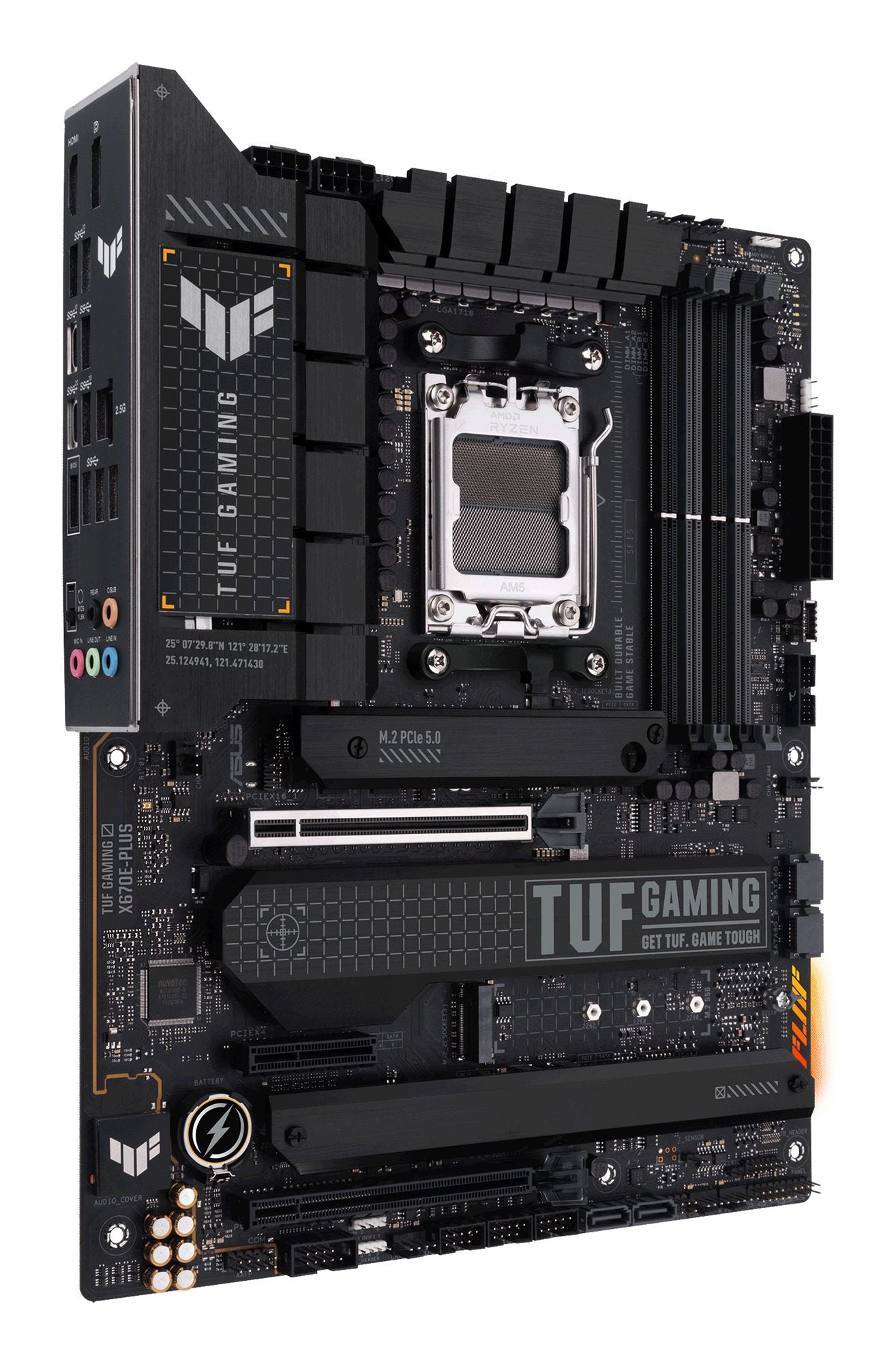 ASUS TUF GAMING X670E-PLUS AM5 Socket 4DDR5 PCIe 5.0 x16 HDMI 2.1 DP 1.4 4xSATA 6Gb/s ATX