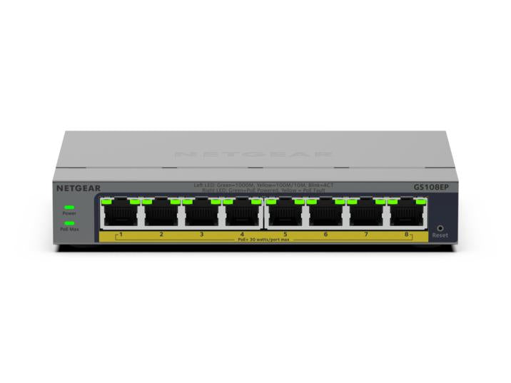 NETGEAR 8PT GB PLUS SWICH W/ POE+ GS108EP