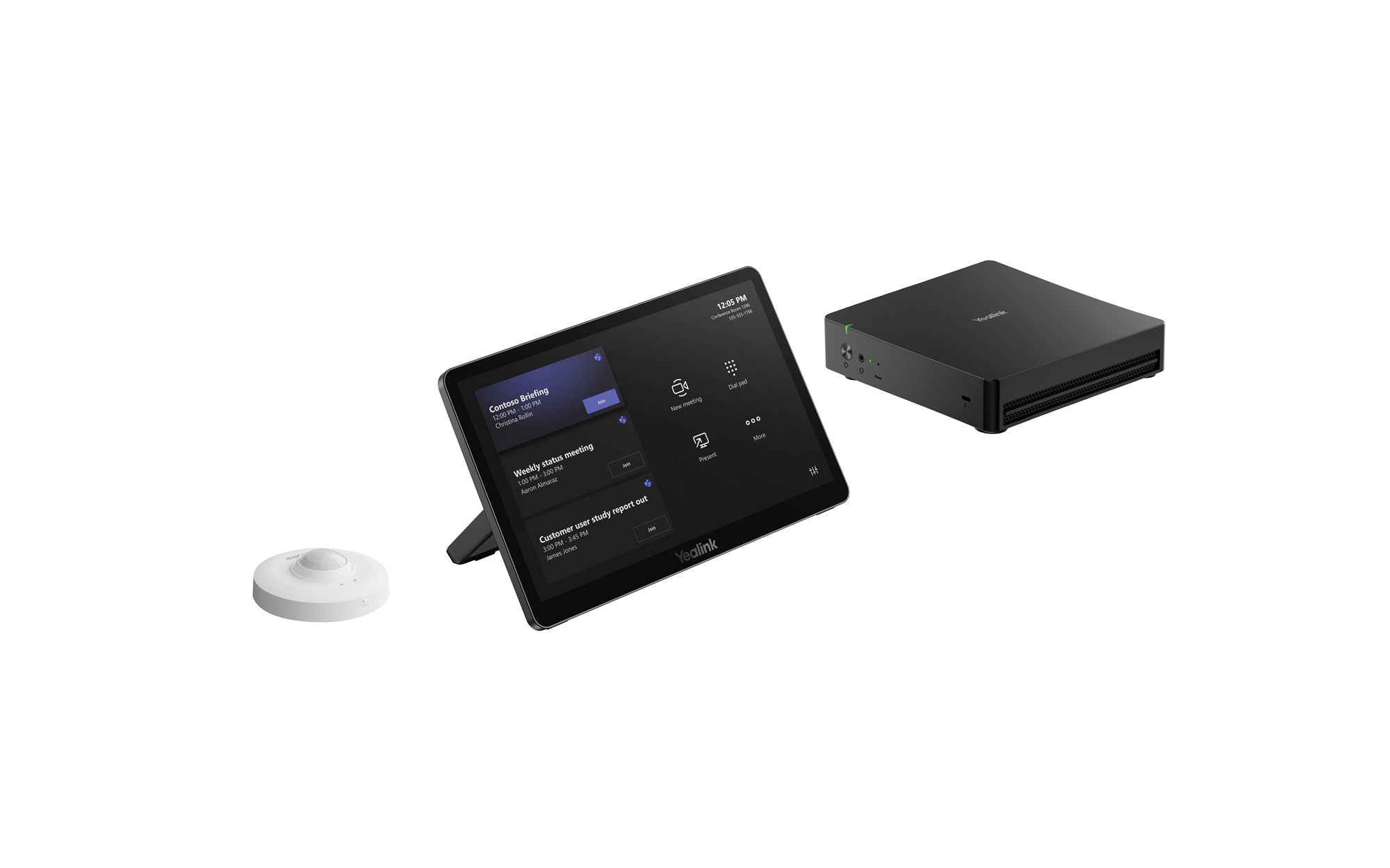 Yealink Native Teams Rooms system BaseKit : 1x Mini-PC with INTEL Ultra5 AI CPU, 1x MTouch Plus 11.6 inches touch console, 1x RoomSensor