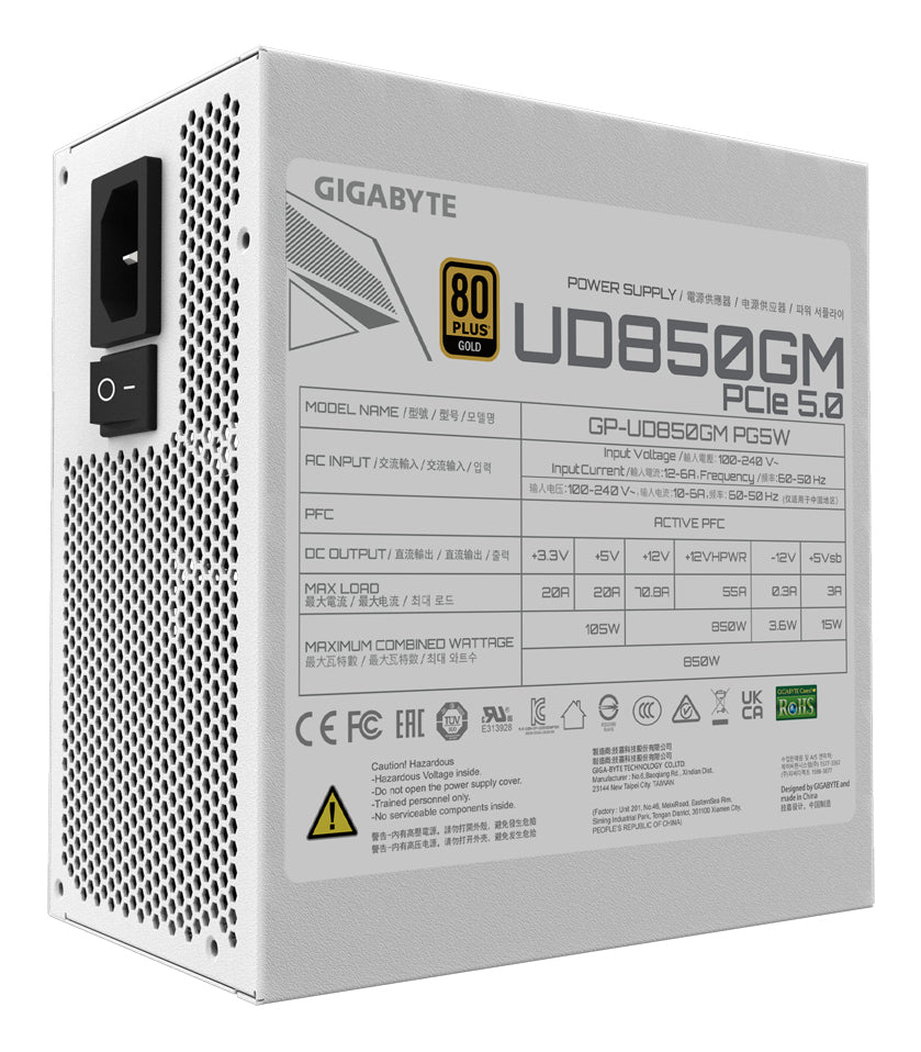 GIGABYTE UD850GM PG5W unité d'alimentation d'énergie 850 W 20+4 pin ATX ATX Blanc