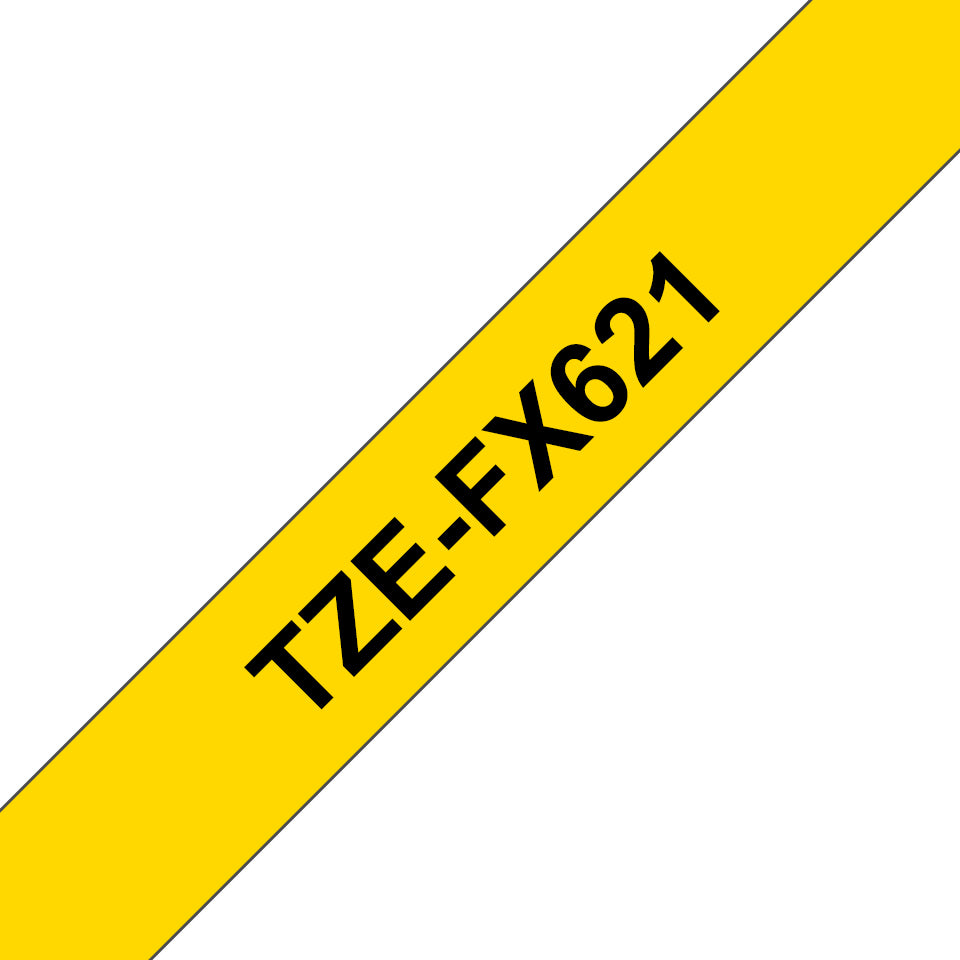 BROTHER P-TOUCH TZE-FX621 noir sur jaune  9mm