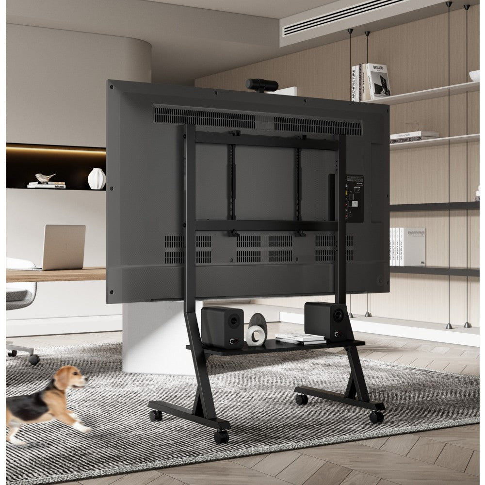 Techly ICA-TR325 Support TV mobile 45-90” jusqu'a 60kg étagere AV réglable