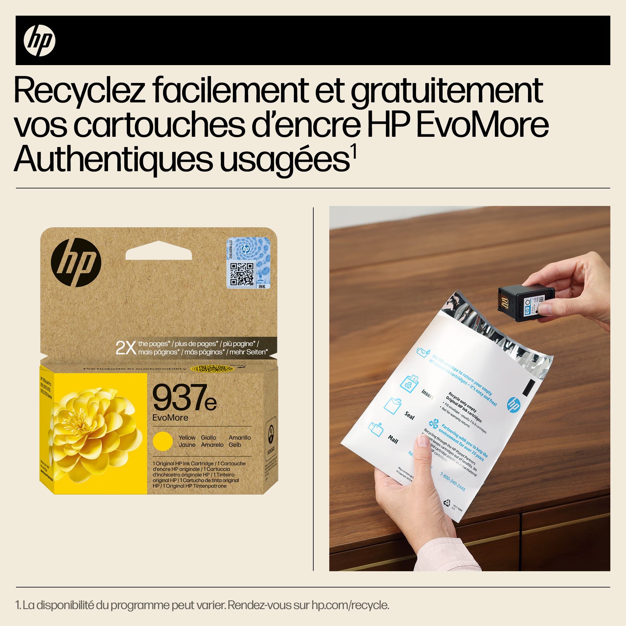 HP 937e EvoMore Yellow Original Ink Cartridge