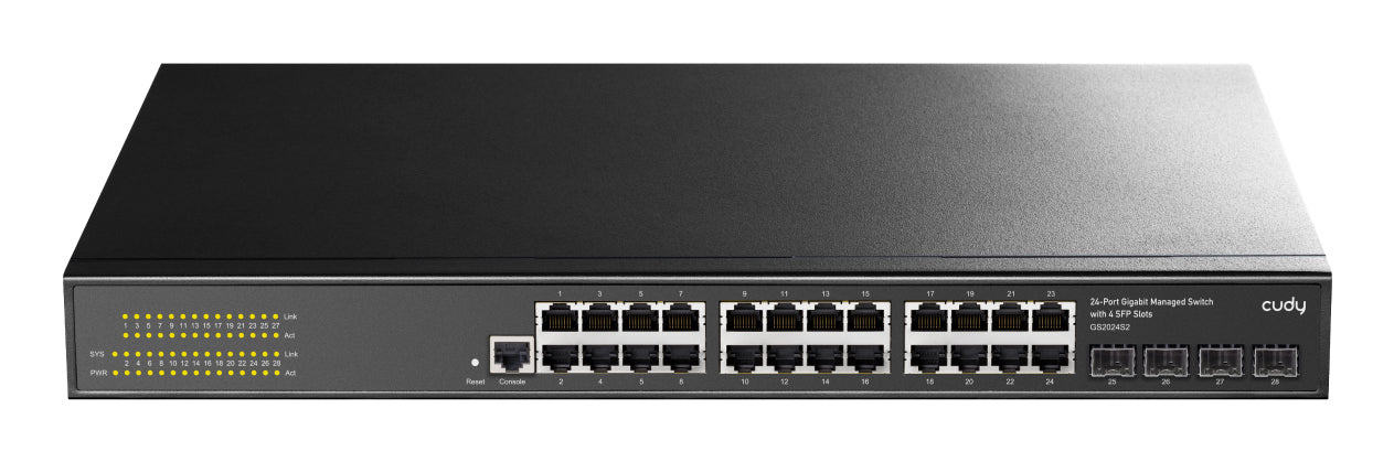 Cudy GS2024S2 commutateur réseau Géré L2/L3 Gigabit Ethernet (10/100/1000) 1U Noir