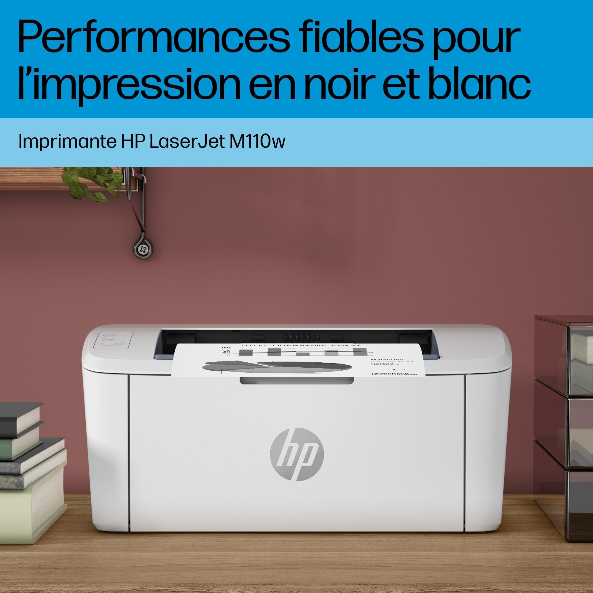 HP LaserJet M110w Printer Mono B/W laser A4/Letter 600x600dpi 20ppm capacity 150 sheets USB 2.0 Wi-Fi Bluetooth LE