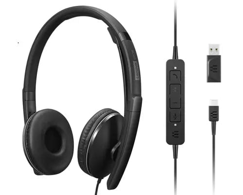LENOVO - Gen 2 - Micro-casque - sur-oreille - filaire - USB-C - noir - certifié Zoom