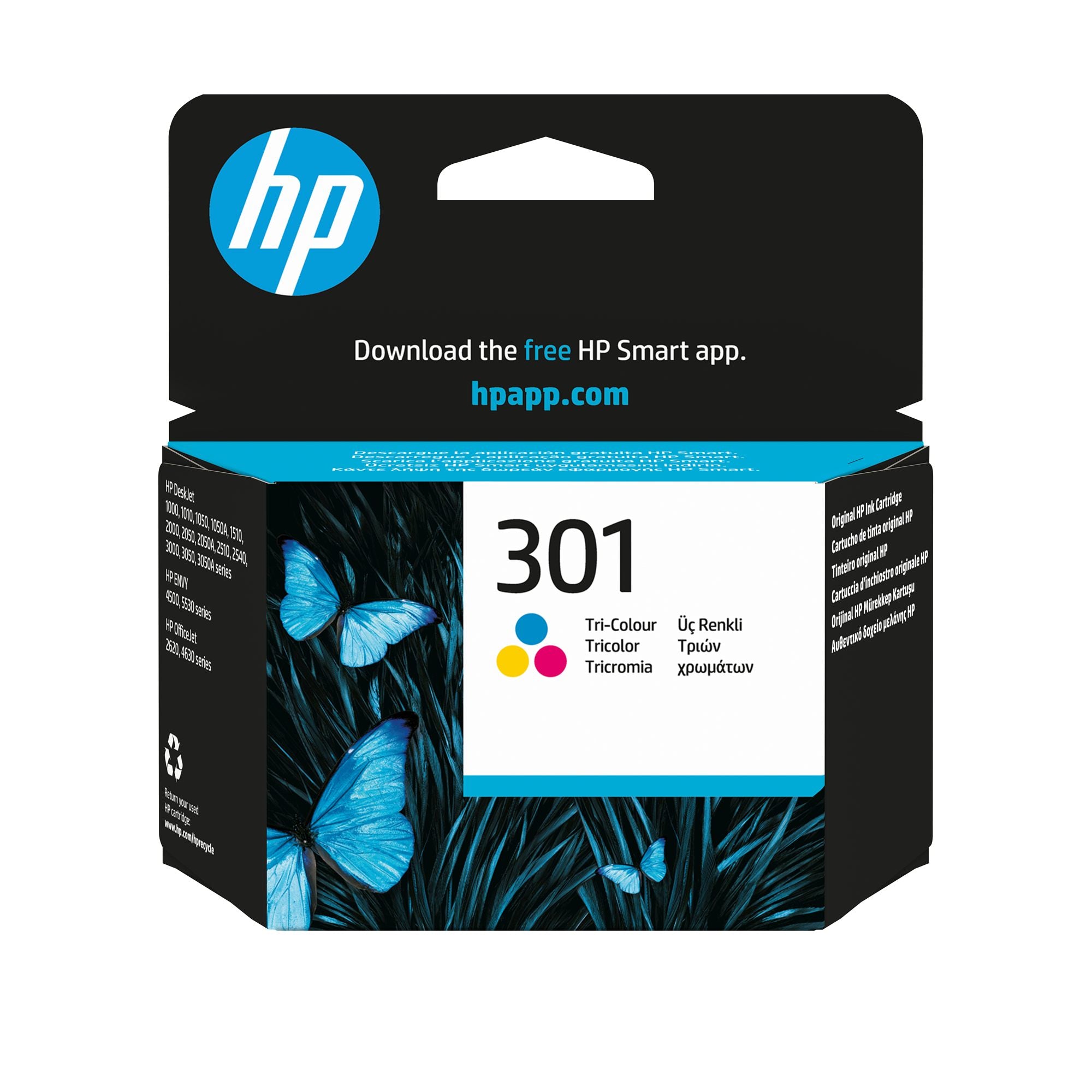 HP 301 original Ink cartridge CH562EE 301 tri-colour standard capacity 3ml 165 pages 1-pack Blister multi tag