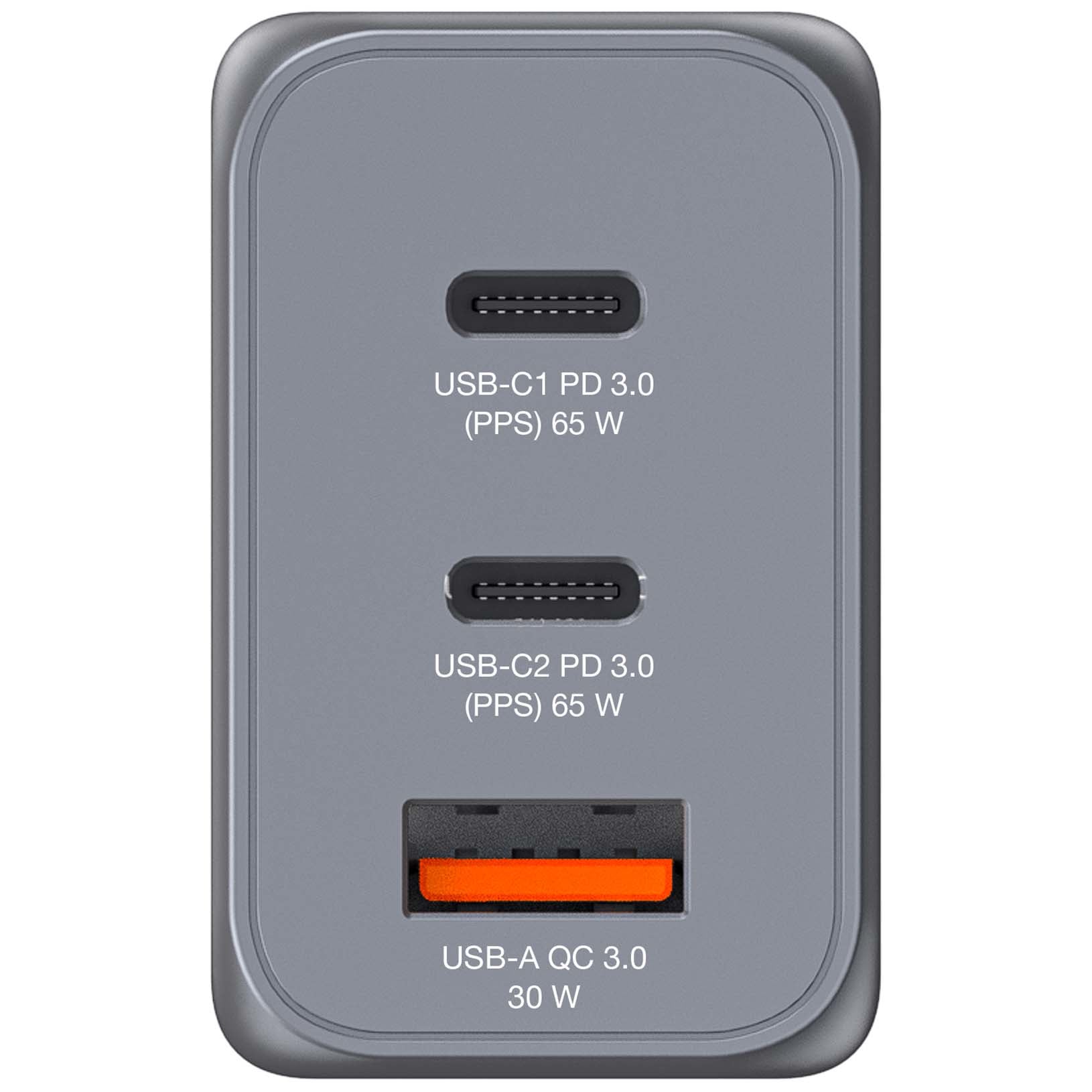 GNC-65 GaN Charger 3 Port 65W USB A/C E
