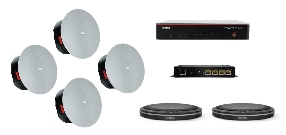 Biamp Bundle TFX400, TTM-XWH,TTM-XEXWH,2*C-IC6 Pro Audio Conferance System
