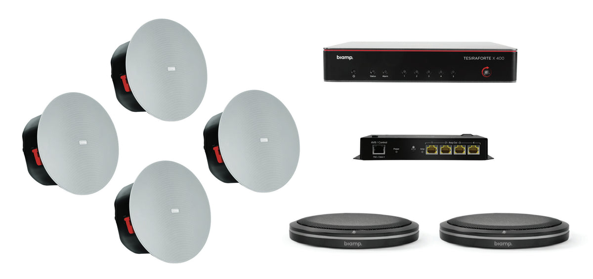 Biamp Bundle TFX400, TTM-XWH,TTM-XEXWH,2*C-IC6 Pro Audio Conferance System