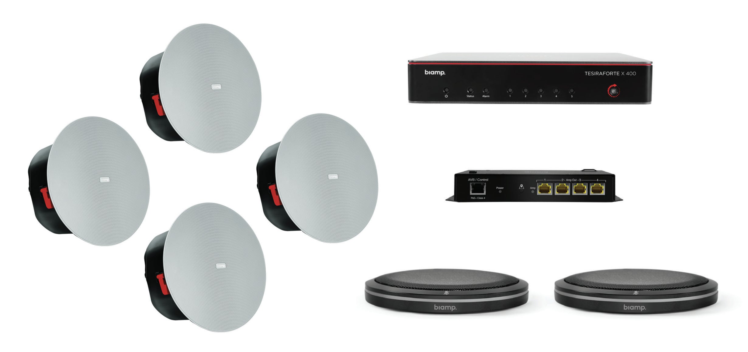 Biamp Bundle TFX400, TTM-XWH,TTM-XEXWH,2*C-IC6 Pro Audio Conferance System