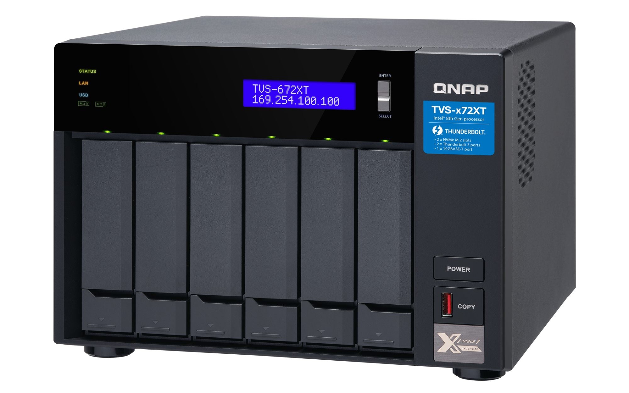 6-Bay NAS Core i3 8GB RAM Thunderbolt 3