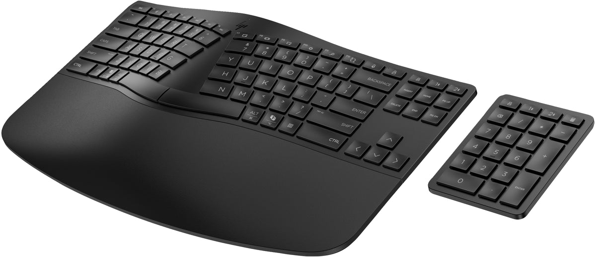 Clavier sans fil HP 965 ergonomique - récepteur USB + Bluetooth - noir QWERTY (7E756AA#ABB)