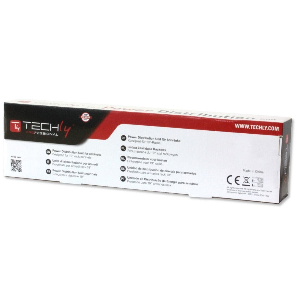 Techly I-CASE STRIP-16SH Multiprise 19' 1.5U X6 - Prises Schuko