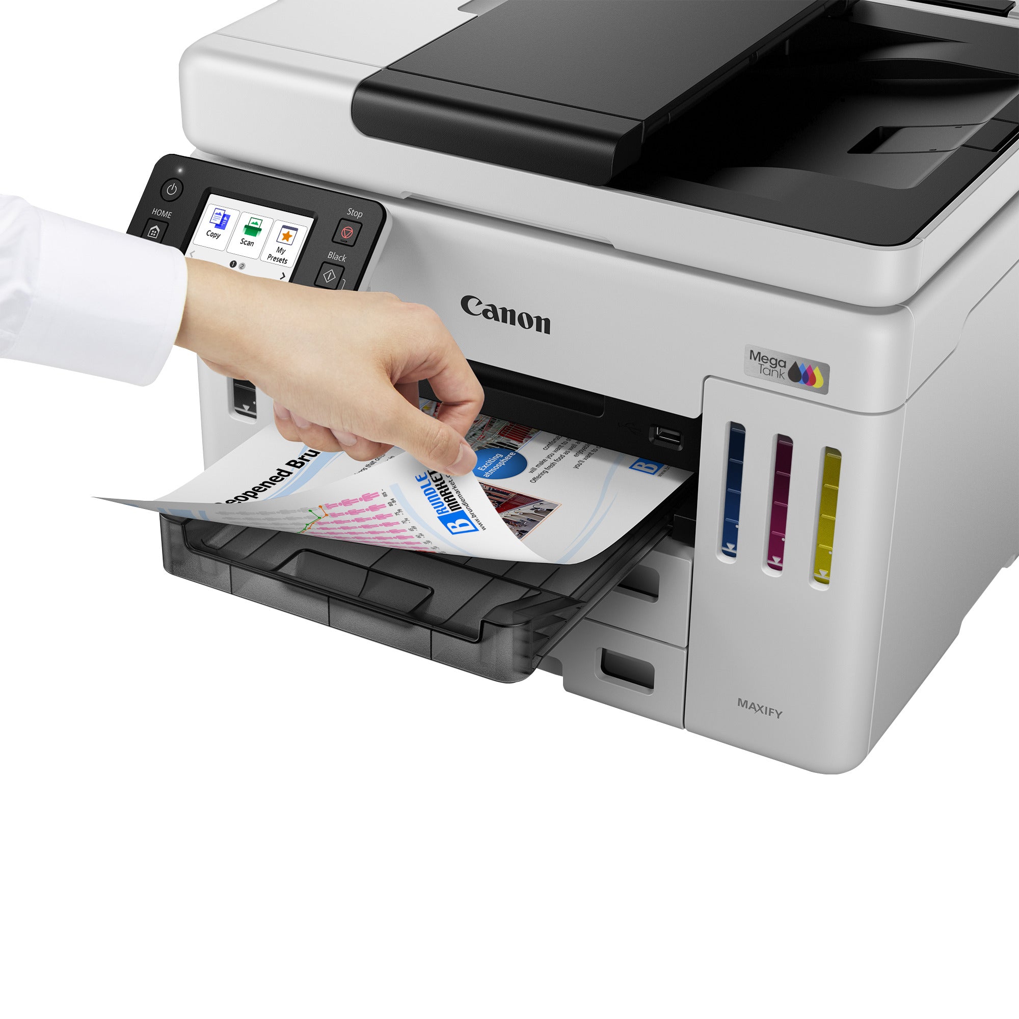 CANON MAXIFY GX7150 MegaTank MFP colour inkjet CISS Legal 216x356mm A4 24ipm Print 600sheets USB Wi-Fi LAN