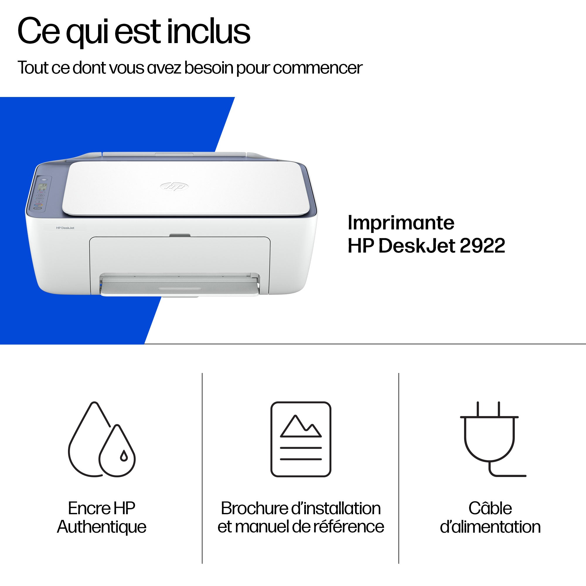 HP DeskJet 2922 All-in-One Printer imprimante jet d encre a4