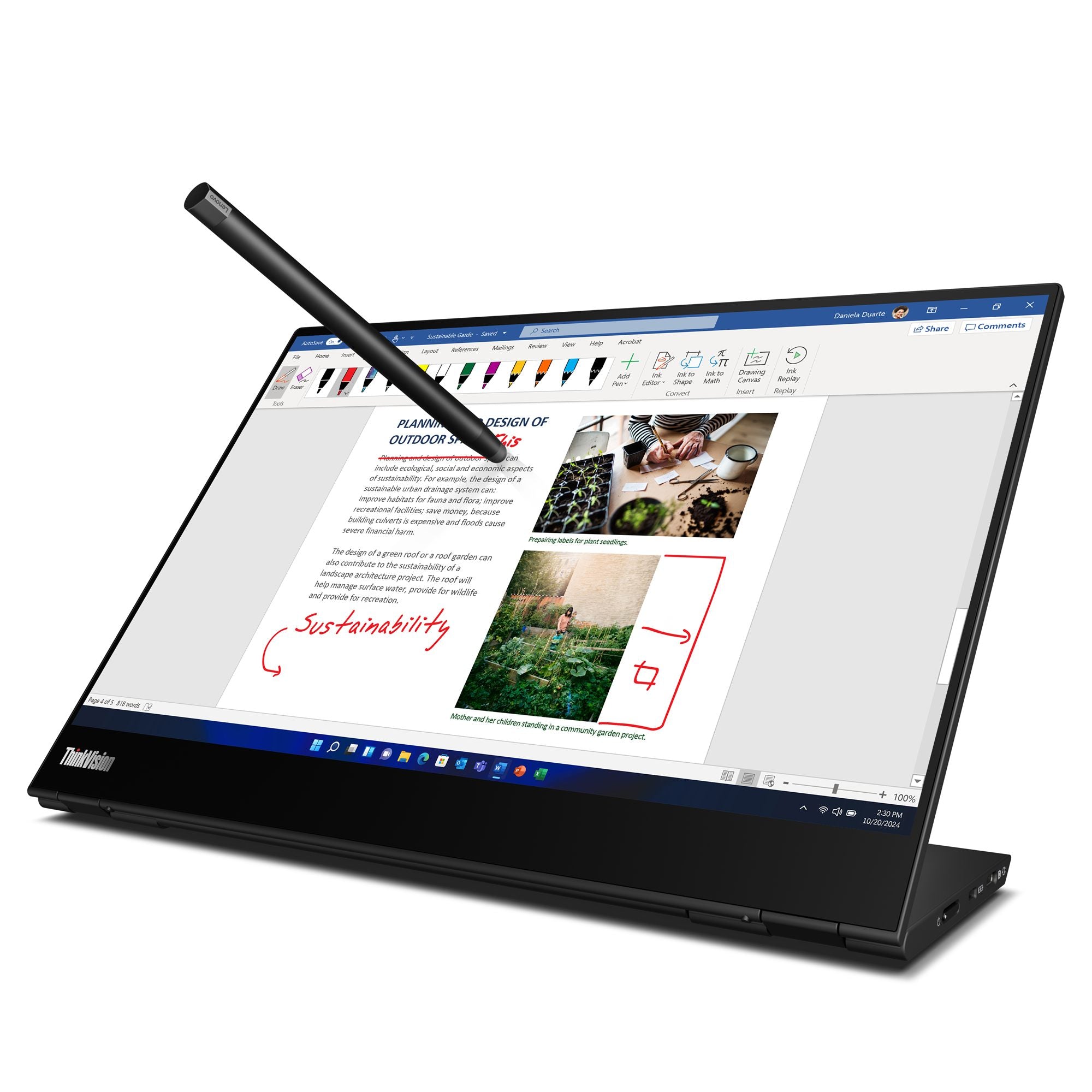 LENOVO ThinkVision M14t Gen 2 14p Touch 2240x1400 16:10 IPS 10-point touch incl. passive pen USB-C