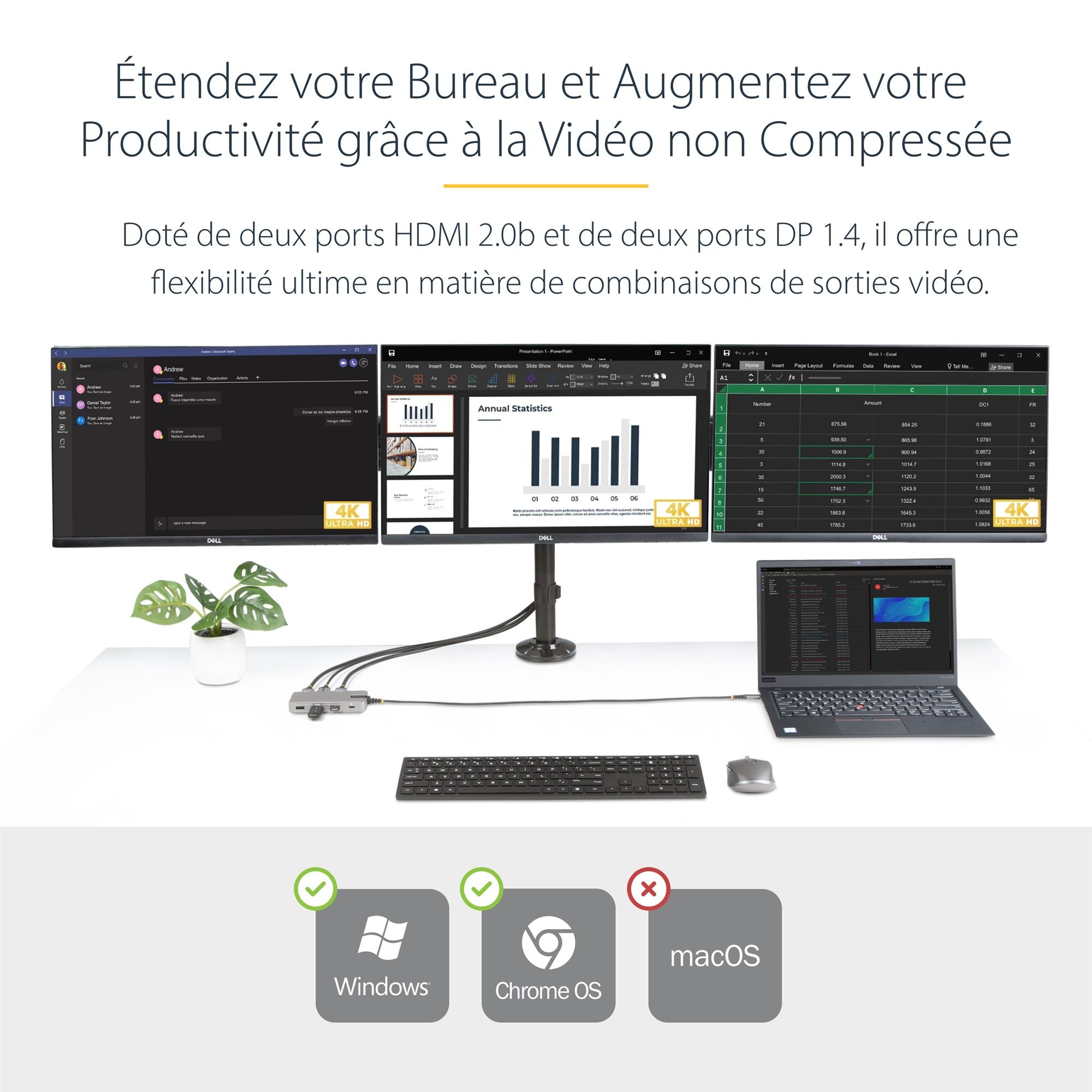 USB-C Triple-Monitor Multiport Adapter