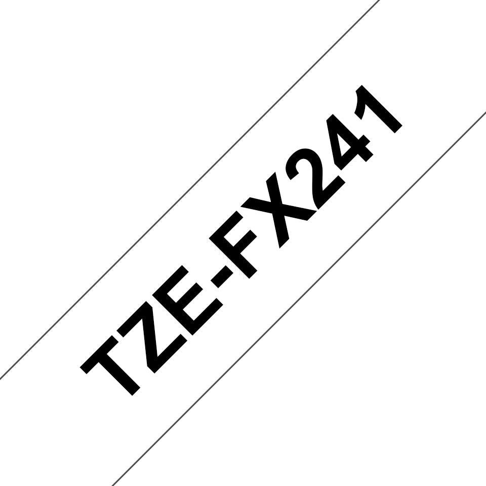 BROTHER P-TOUCH TZE-FX241 noir sur blanc 18mm
