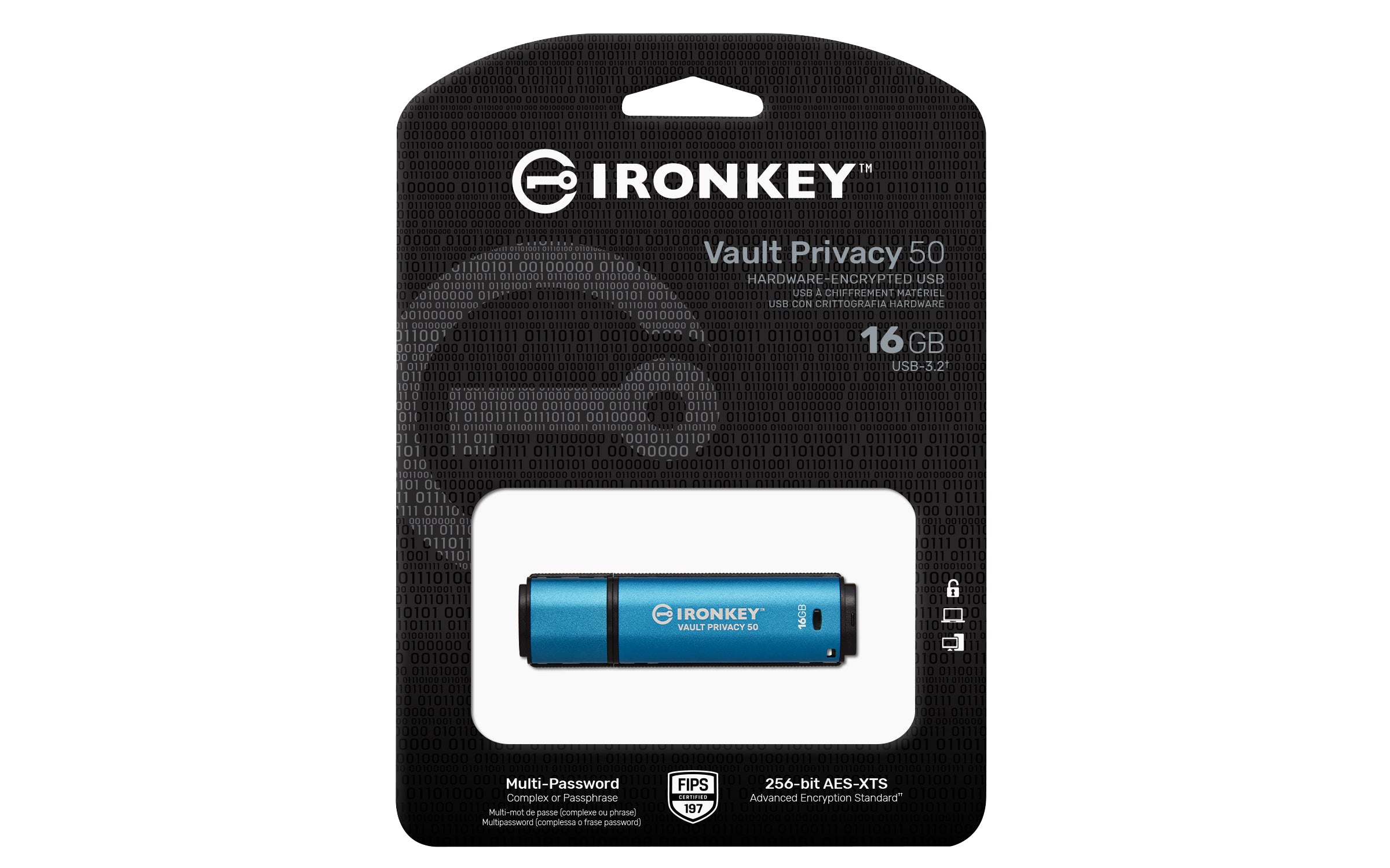 KINGSTON 16Go IronKey Vault Privacy 50 USB AES-256 Encrypted FIPS 197