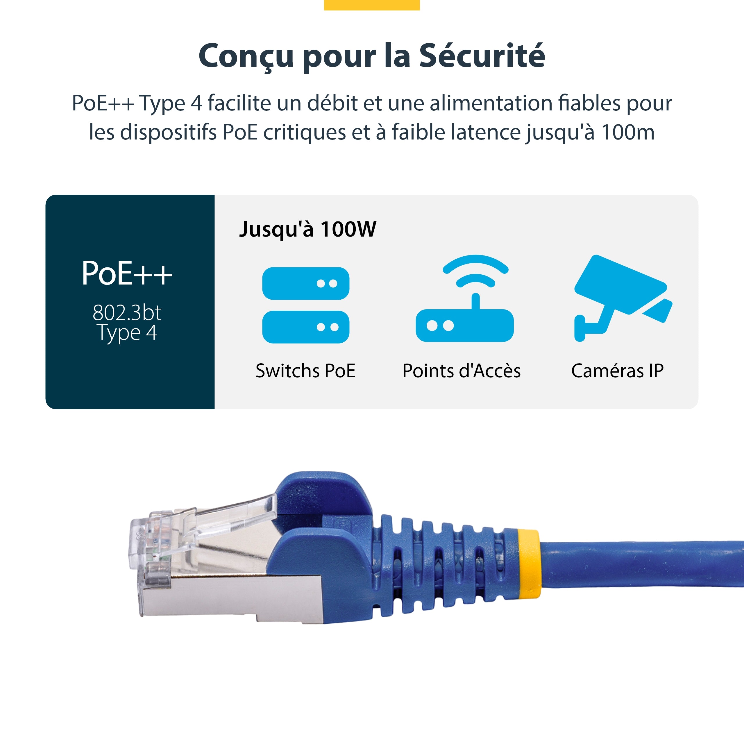 1m Blue CAT8 Ethernet Cable - LSZH