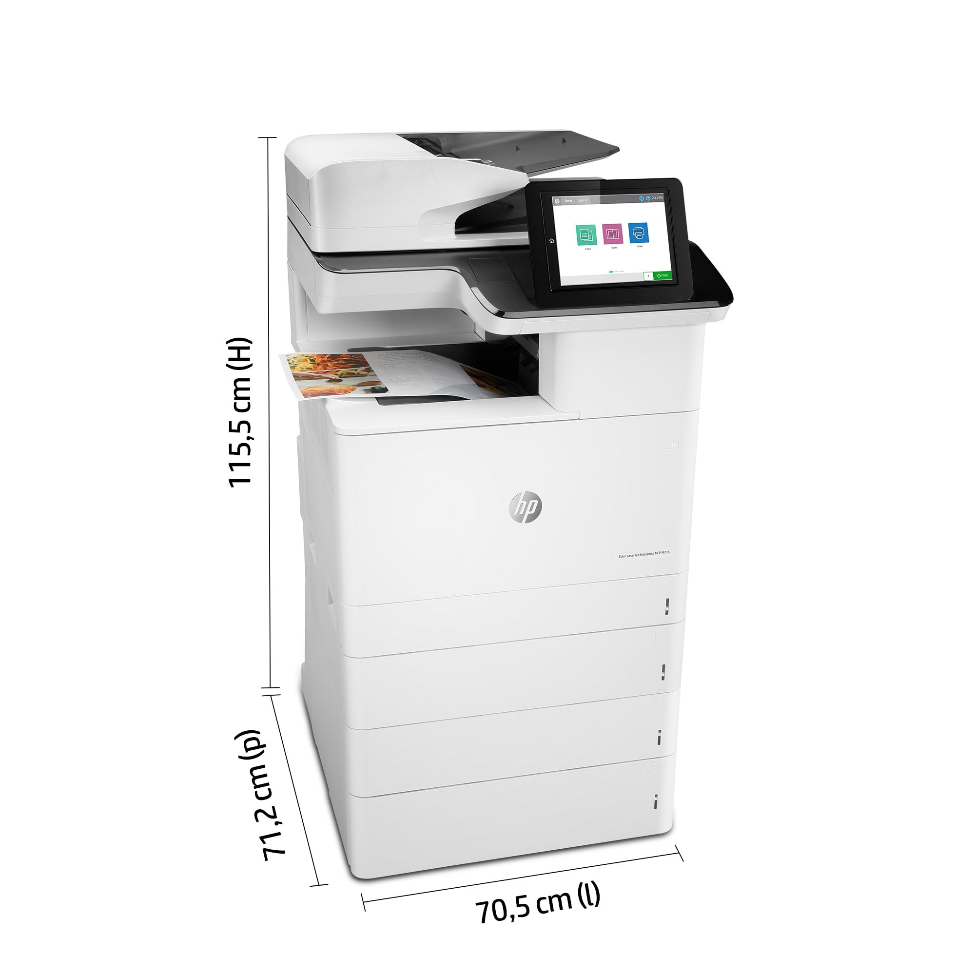HP Color LaserJet Enterprise MFP M776dn MFP colour laser 297x864mm A3 46ppmcopy 46ppmprint 650 sheets USB 2.0 LAN Wi-Fi