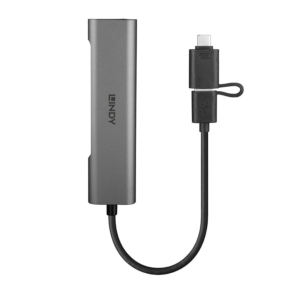 LINDY USB 3.2 Gen 1 Hub & Gigabit Ethernet Converter