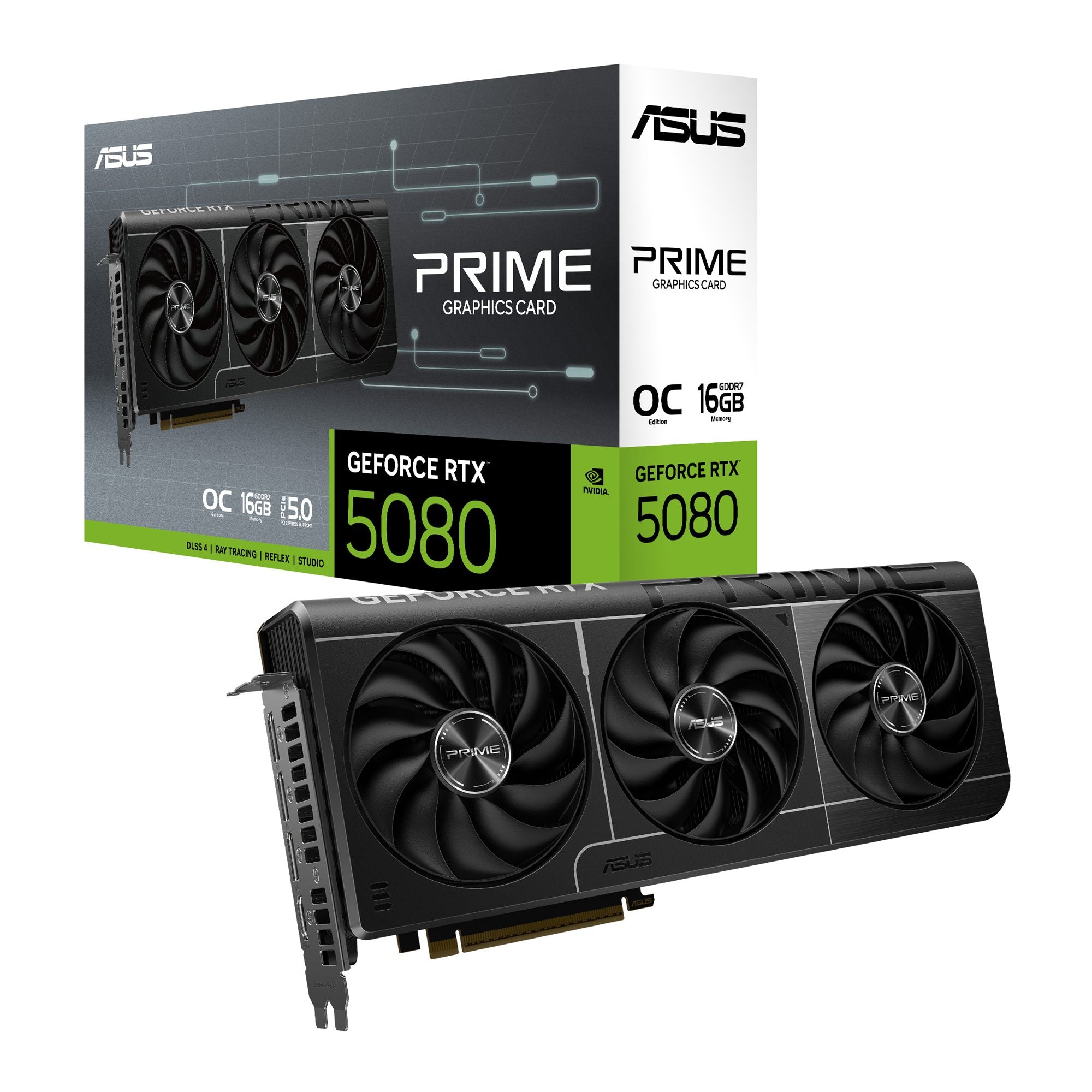 ASUS Prime GeForce RTX 5080 EVO OC Edition 16Go GDDR7 Graphics Card PCIe 5.0 HDMI DP 2.1