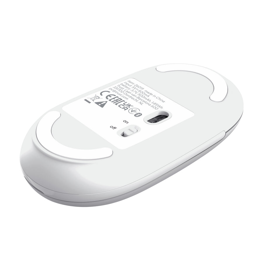 TRUST Souris sans fil SERON hyperscroll multi-connexion rechargeable blanc