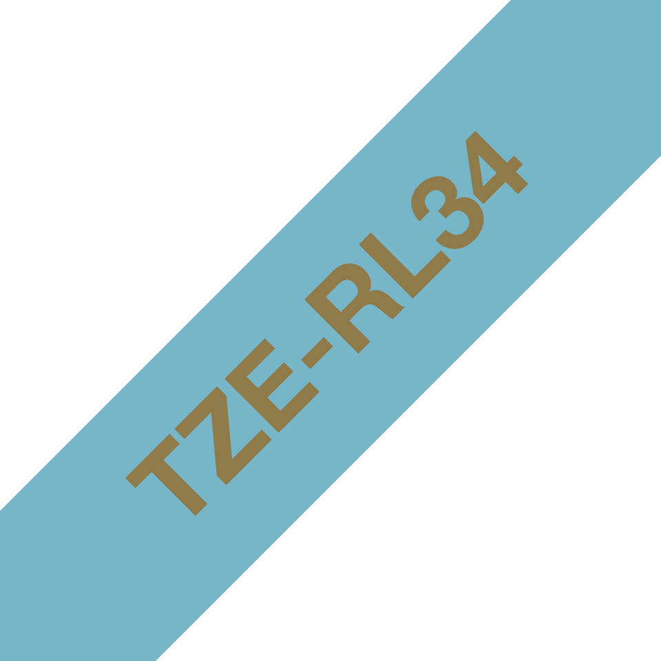 BROTHER P-Touch 12mm light blue/gold ribbon tape