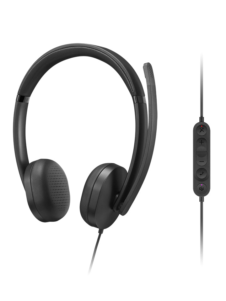 LENOVO 5000 Headset on-ear wired USB-C black Certified for Microsoft Teams