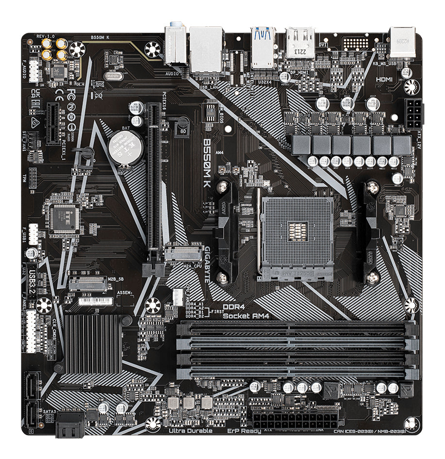 GIGABYTE B550M K carte mere AMD B550 Emplacement AM4 micro ATX