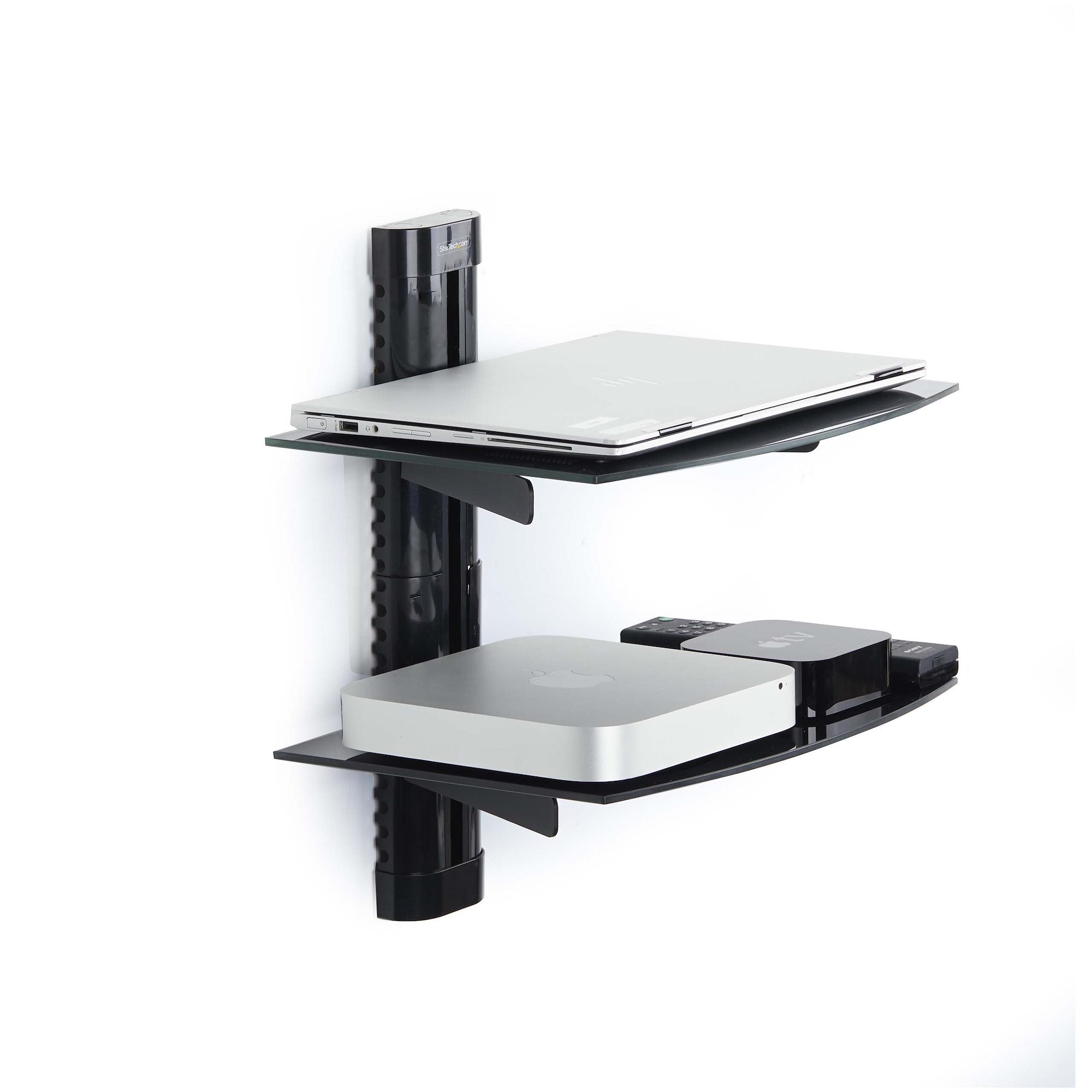 Dual Floating Wall-Mounted AV Shelves