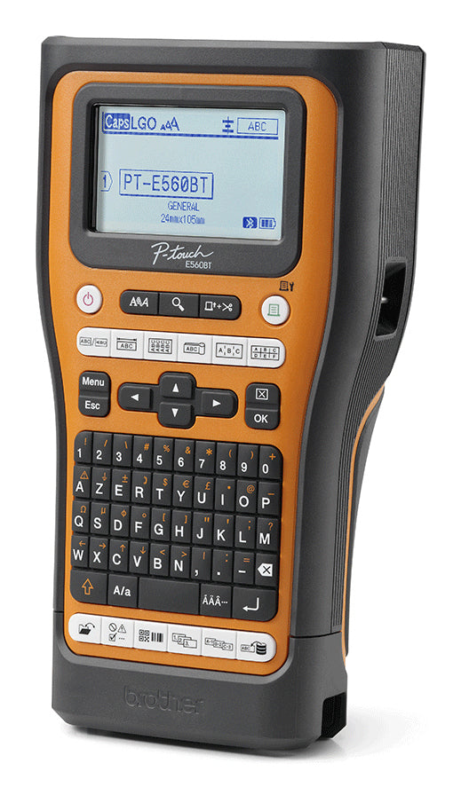 Brother PT-E560BTVP imprimante pour étiquettes Transfert thermique 180 x 180 DPI 20 mm/sec Avec fil &sans fil HSE/TZe Bluetooth QWERTZ