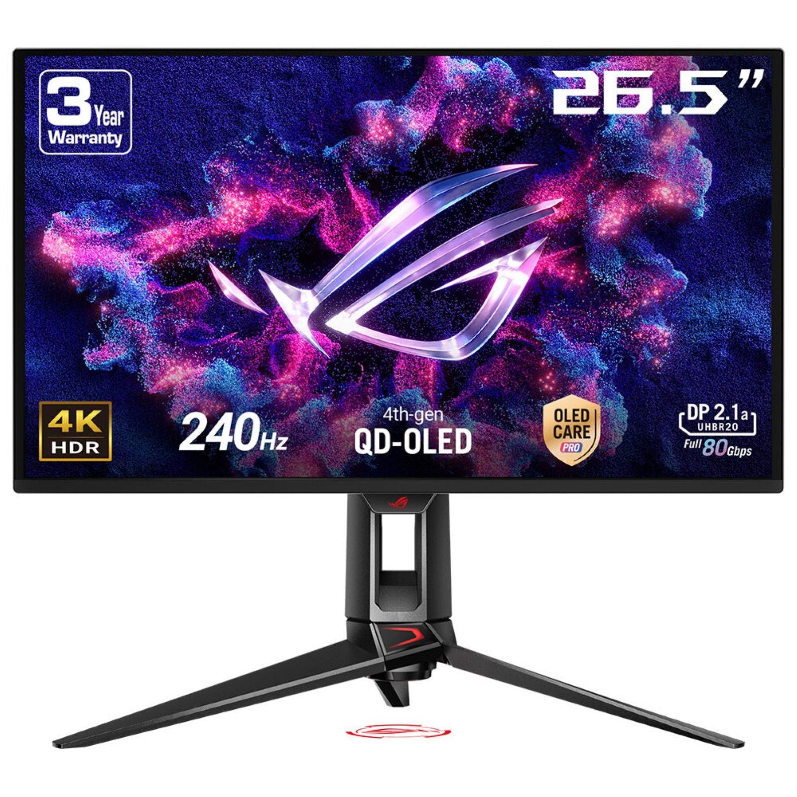 "ASUS ROG Swift OLED PG27UCDM écran plat de PC 67,3 cm (26.5"") 3840 x 2160 pixels 4K Ultra HD QD-OLED Noir"