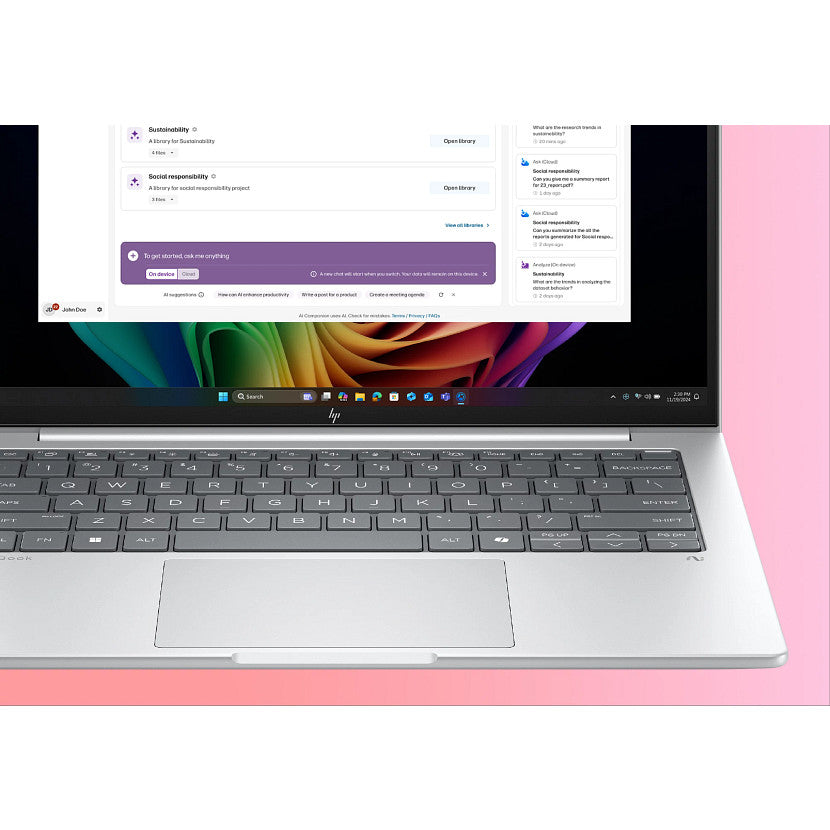 HP EliteBook 8 G1i IA Nouvelle gén Intel Core Ultra 7 258V 14p WUXGA 32Go LPDDR5X 512Go SSD UMA W11P W11P 1yr Wrty Copilot+PC 3/3/0