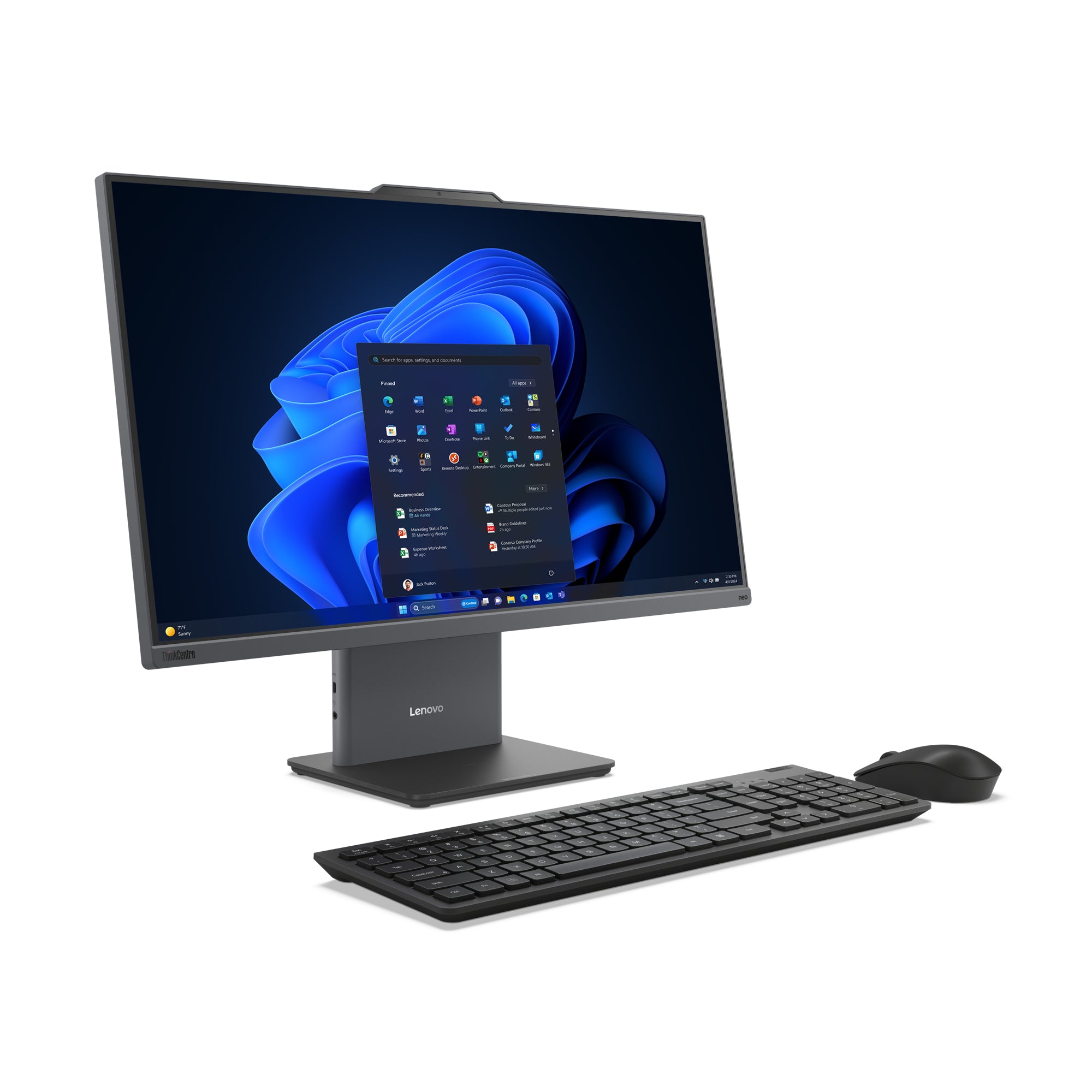 "Lenovo ThinkCentre neo 50a 27 Gen 5 Intel® Core™ i3 i3-1315U 68,6 cm (27"") 1920 x 1080 pixels PC All-in-One 16 Go DDR5-SDRAM 512 Go SSD Windows 11 Pro Wi-Fi 6 ("