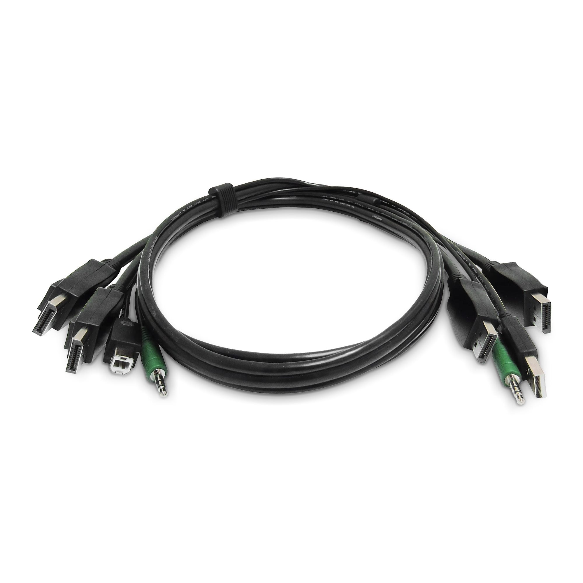 Dual-DP KVM Cable 2x USB 3.5mm TAA