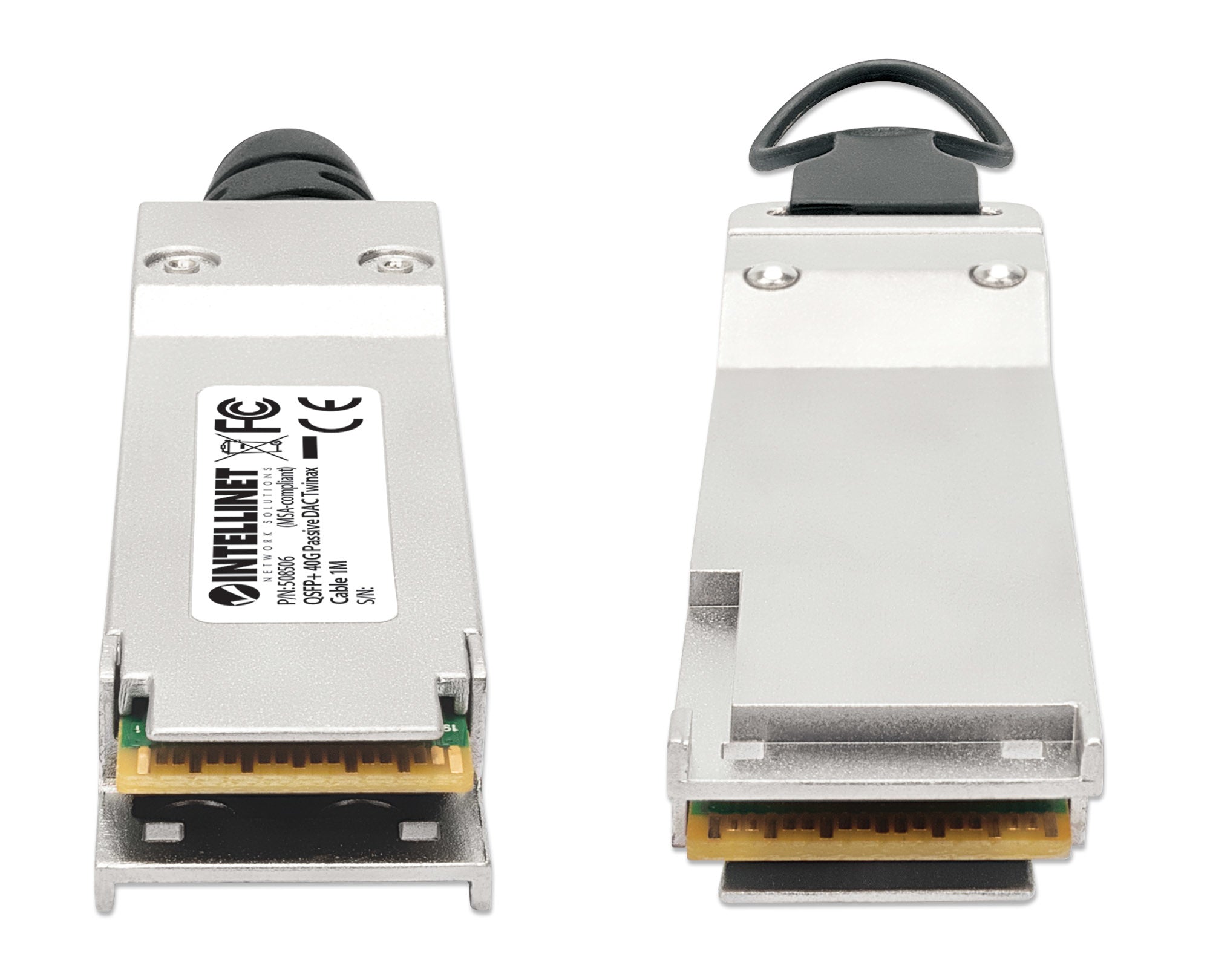 Intellinet 508506 câble InfiniBand et a fibres optiques 1 m QSFP+ Noir, Argent