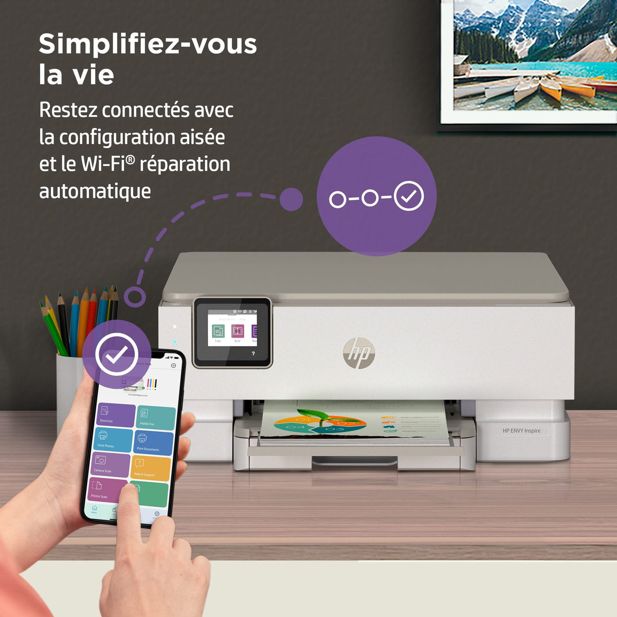 HP ENVY Imprimante Tout-en-un HP Inspire 7220e, Couleur, Imprimante pour Domicile, Impression, copie, numérisation, Sans fil  HP+  Éligibilité HP Instant Ink  N